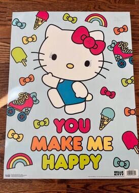Hello Kitty "You Make Me Happy" Paper Poster Print, Single Piece, Poster